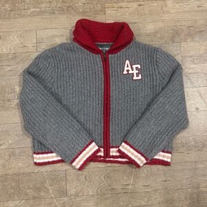 Vintage American Eagle Letterman Sweater Full Zip Up Size Large